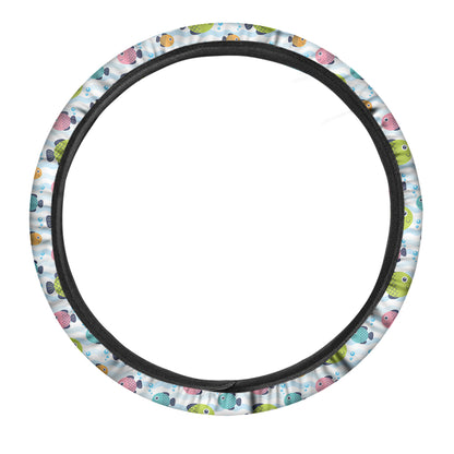 Cartoon Fish Pattern Print Car Steering Wheel Cover