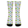 Cartoon Fish Pattern Print Crew Socks