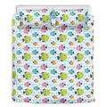 Cartoon Fish Pattern Print Duvet Cover Bedding Set