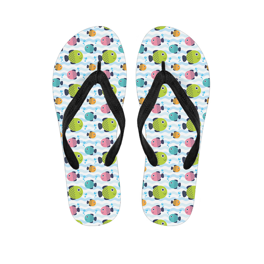 Cartoon Fish Pattern Print Flip Flops