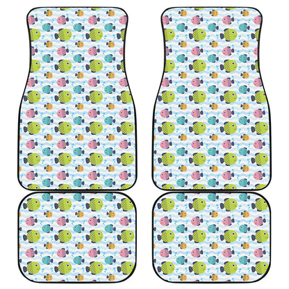 Cartoon Fish Pattern Print Front and Back Car Floor Mats