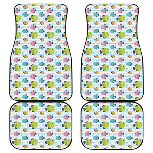 Cartoon Fish Pattern Print Front and Back Car Floor Mats