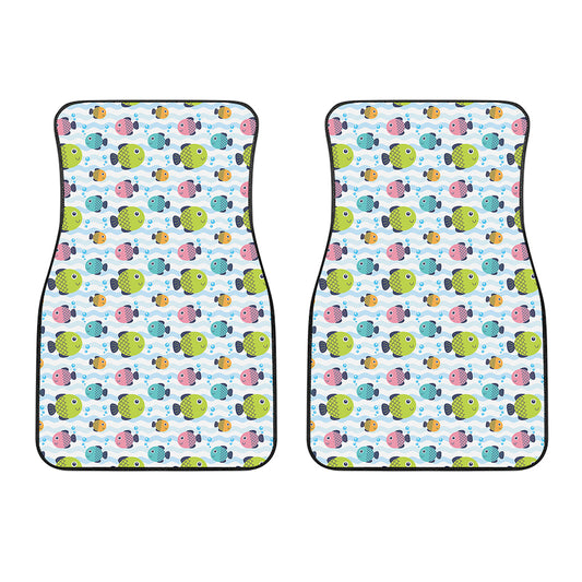 Cartoon Fish Pattern Print Front Car Floor Mats
