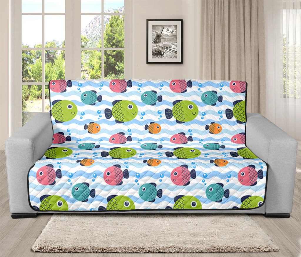 Cartoon Fish Pattern Print Futon Protector