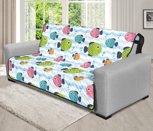 Cartoon Fish Pattern Print Futon Protector