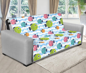 Cartoon Fish Pattern Print Futon Protector