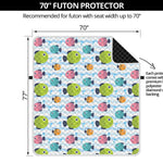 Cartoon Fish Pattern Print Futon Protector