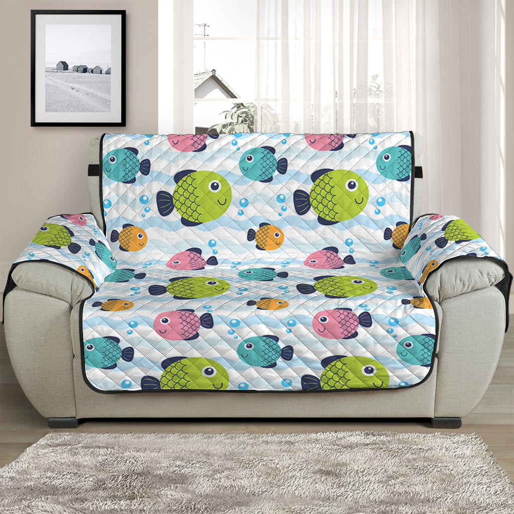 Cartoon Fish Pattern Print Half Sofa Protector