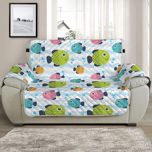 Cartoon Fish Pattern Print Half Sofa Protector