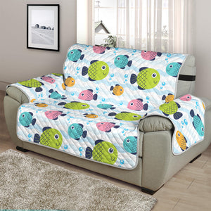 Cartoon Fish Pattern Print Half Sofa Protector