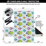 Cartoon Fish Pattern Print Half Sofa Protector