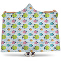 Cartoon Fish Pattern Print Hooded Blanket