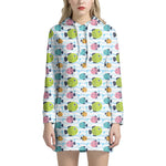 Cartoon Fish Pattern Print Hoodie Dress