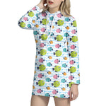 Cartoon Fish Pattern Print Hoodie Dress