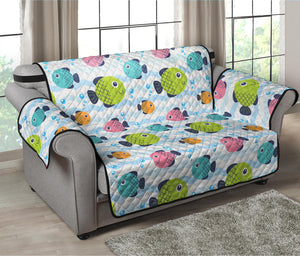 Cartoon Fish Pattern Print Loveseat Protector