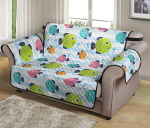 Cartoon Fish Pattern Print Loveseat Protector