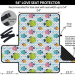 Cartoon Fish Pattern Print Loveseat Protector