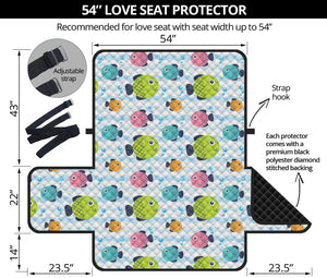 Cartoon Fish Pattern Print Loveseat Protector