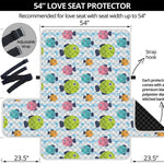 Cartoon Fish Pattern Print Loveseat Protector