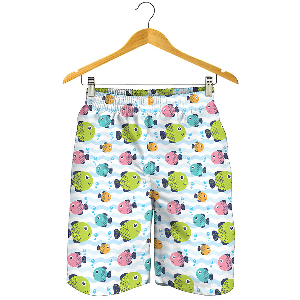 Cartoon Fish Pattern Print Men's Shorts