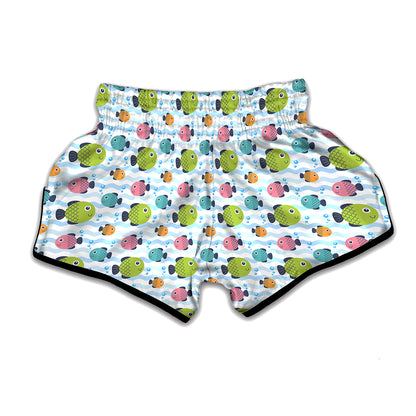Cartoon Fish Pattern Print Muay Thai Boxing Shorts