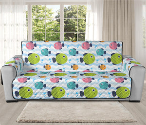 Cartoon Fish Pattern Print Oversized Sofa Protector