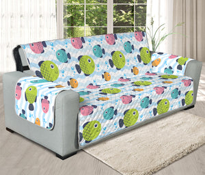 Cartoon Fish Pattern Print Oversized Sofa Protector