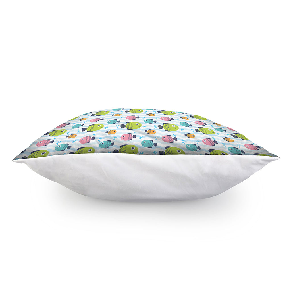 Cartoon Fish Pattern Print Pillow Cover