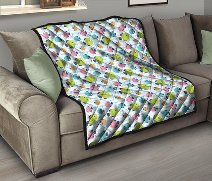 Cartoon Fish Pattern Print Quilt
