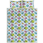 Cartoon Fish Pattern Print Quilt Bed Set