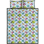 Cartoon Fish Pattern Print Quilt Bed Set