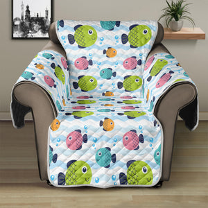 Cartoon Fish Pattern Print Recliner Protector