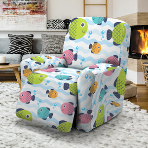 Cartoon Fish Pattern Print Recliner Slipcover