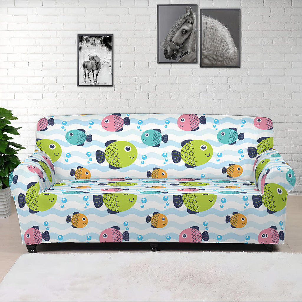 Cartoon Fish Pattern Print Sofa Cover