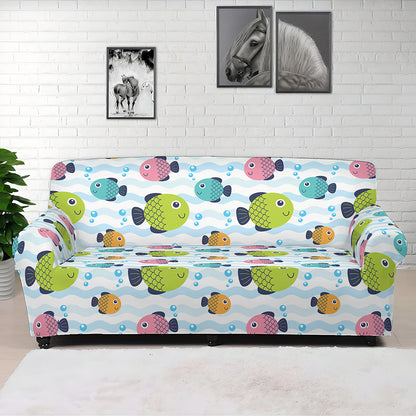 Cartoon Fish Pattern Print Sofa Cover