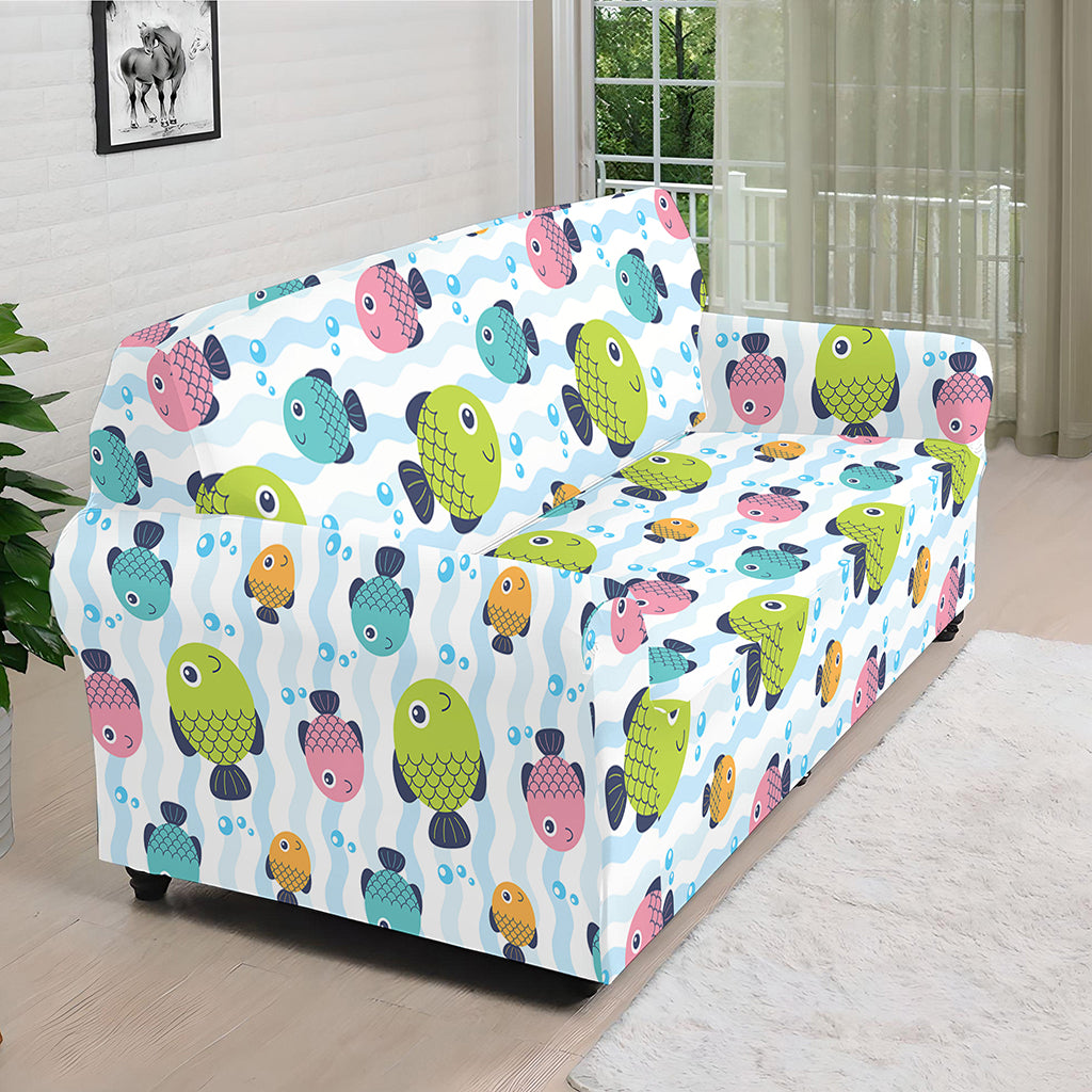 Cartoon Fish Pattern Print Sofa Cover