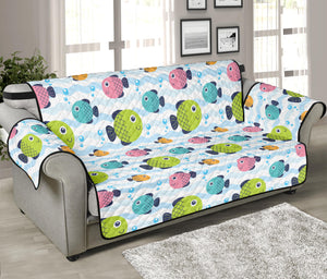 Cartoon Fish Pattern Print Sofa Protector