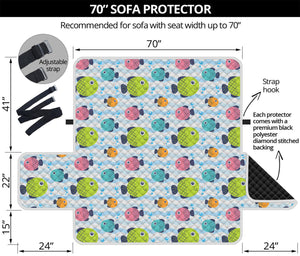 Cartoon Fish Pattern Print Sofa Protector