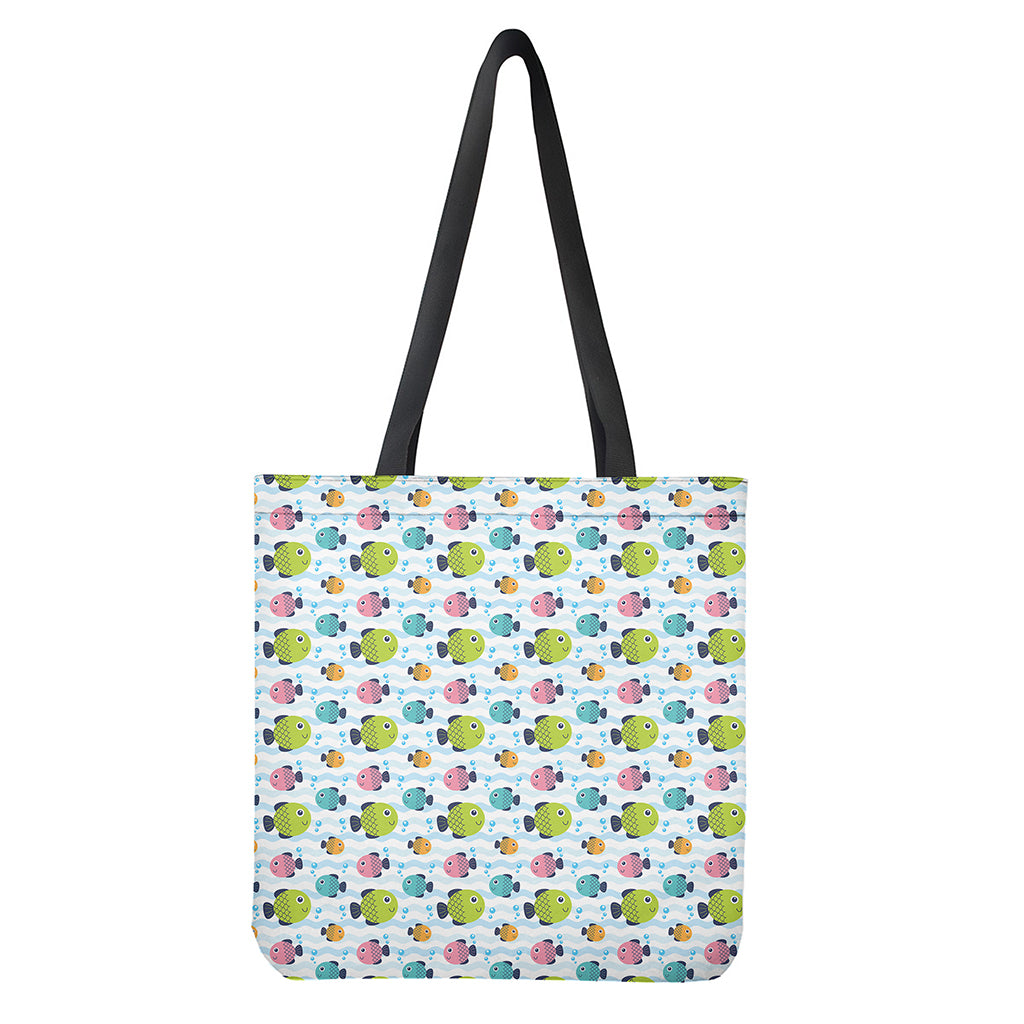 Cartoon Fish Pattern Print Tote Bag