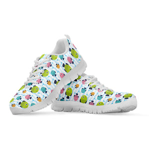 Cartoon Fish Pattern Print White Sneakers