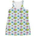 Cartoon Fish Pattern Print Women's Racerback Tank Top