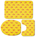 Cartoon Fox Pattern Print 3 Piece Bath Mat Set
