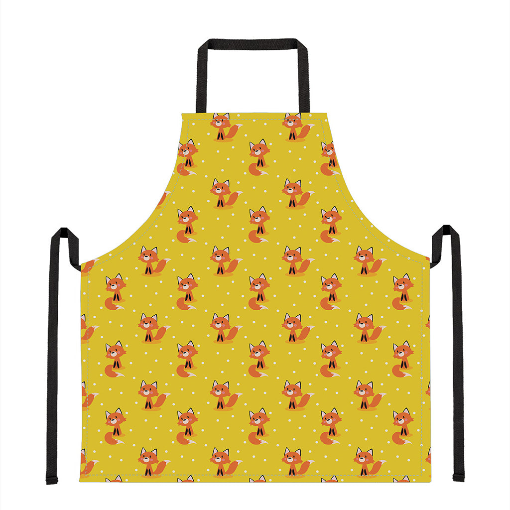 Cartoon Fox Pattern Print Apron