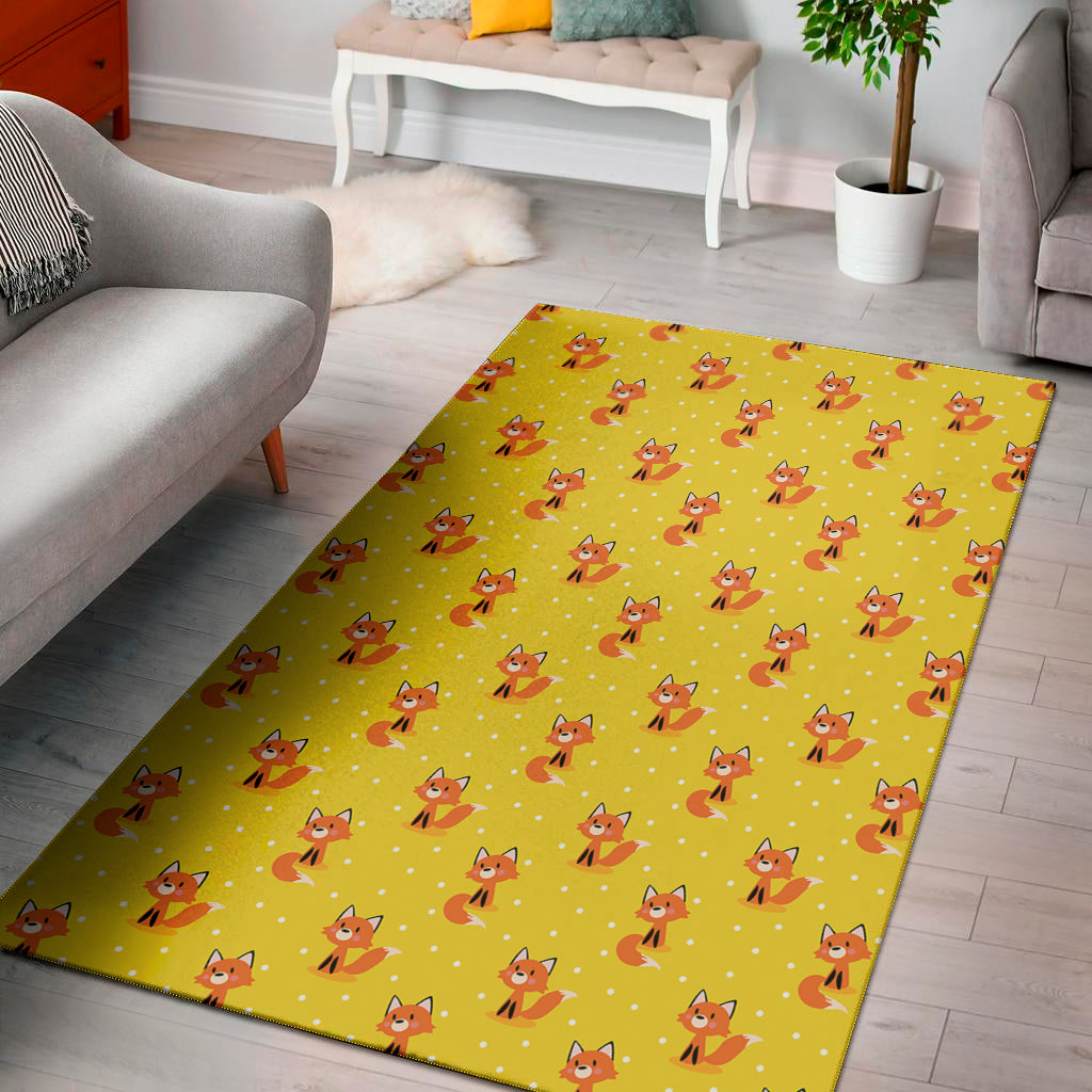 Cartoon Fox Pattern Print Area Rug