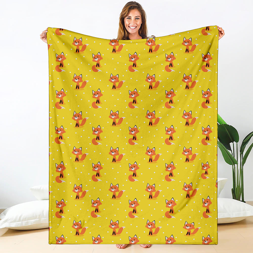 Cartoon Fox Pattern Print Blanket