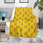 Cartoon Fox Pattern Print Blanket