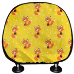 Cartoon Fox Pattern Print Car Headrest Covers