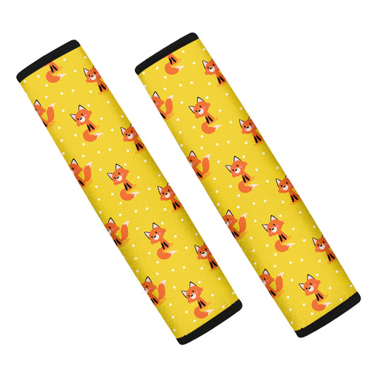 Cartoon Fox Pattern Print Car Seat Belt Covers
