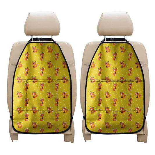 Cartoon Fox Pattern Print Car Seat Organizers