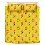 Cartoon Fox Pattern Print Duvet Cover Bedding Set